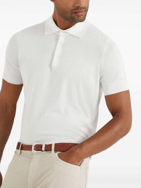 25SS 브루넬로 쿠치넬리 폴로 티셔츠 M29800125CO312 White - BRUNELLO CUCINELLI