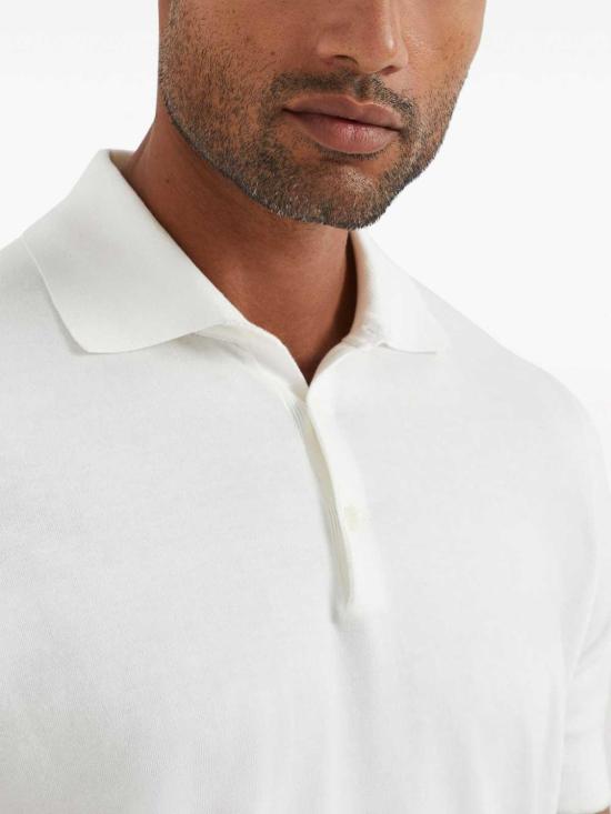 25SS 브루넬로 쿠치넬리 폴로 티셔츠 M29800125CO312 White - BRUNELLO CUCINELLI