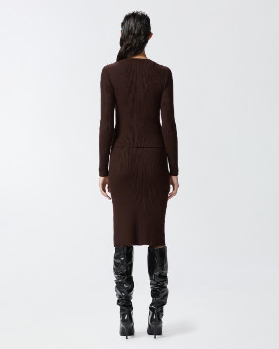  핑코 미디 스커트 104021A15S M28 Dark Brown - PINKO