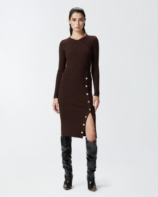  핑코 미디 스커트 104021A15S M28 Dark Brown - PINKO