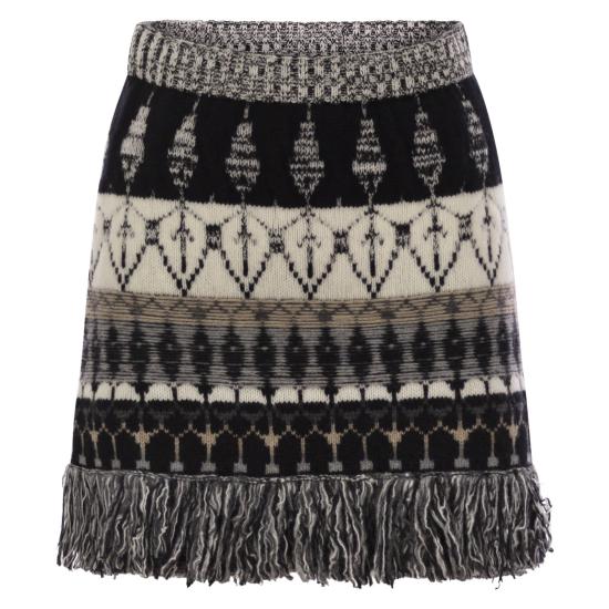  바니제 미디 스커트 V31551 BLACK BUTTER