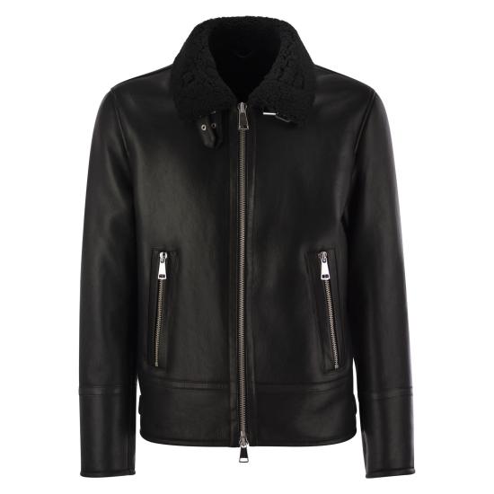  돈답 가죽 자켓 UJ934PL0547UXXX BLACK