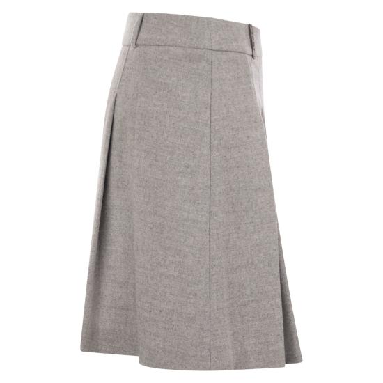  페세리코 / 여성 울 비스코스 하이웨이스트 숏 스커트 P05601 GREY BPG - PESERICO