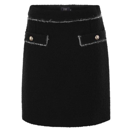  페이 미디 스커트 NXW90494700 BLACK