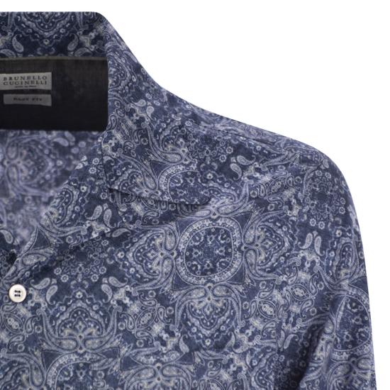 25SS 브루넬로 쿠치넬리 긴팔 셔츠 MM6910647 BLUE - BRUNELLO CUCINELLI