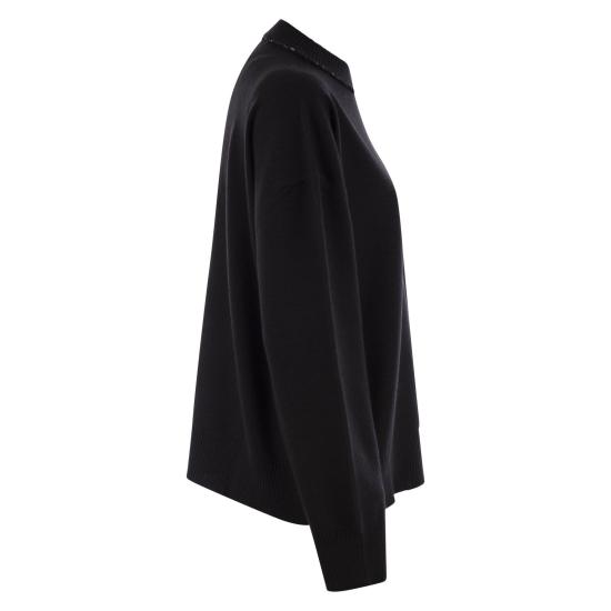 파비아나 필리피 시퀸 크루넥 스웨터 MAD214F016I947 BLACK - FABIANA FILIPPI