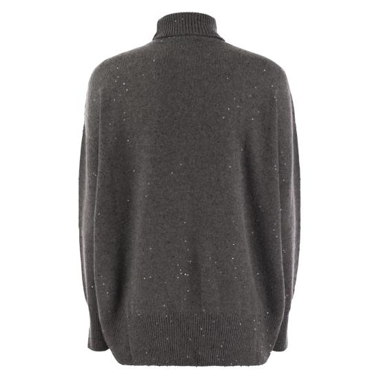  브루넬로 쿠치넬리 시퀸 아플리케 하이 넥 스웨터 M73539914 PLUM - BRUNELLO CUCINELLI