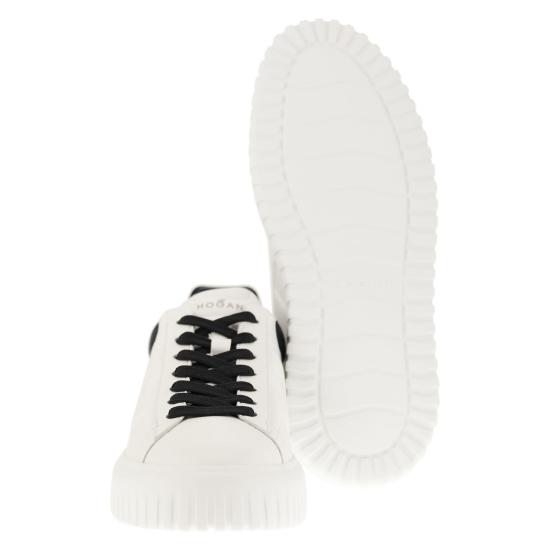 25SS 호간 H 스트라이프 스니커즈 HXM6450FC60LE9 WHITE BLACK - HOGAN