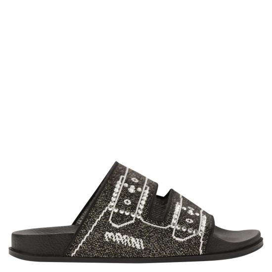  마르니 뮬/슬리퍼 SAMS016802 P6393 BLACK