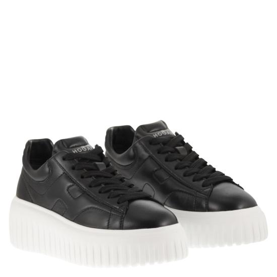 26SS 호간 H-스트라이프 스니커즈 HXW6450FC60LE9 BLACK WHITE - HOGAN