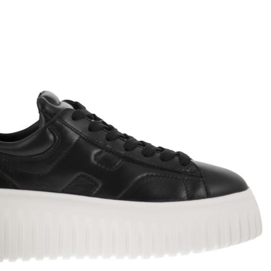 26SS 호간 H-스트라이프 스니커즈 HXW6450FC60LE9 BLACK WHITE - HOGAN