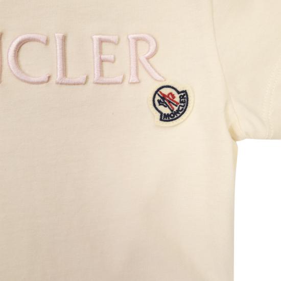  [키즈] 몽클레어 로고 자수 티셔츠 J19548C0000583907 CREAM - MONCLER
