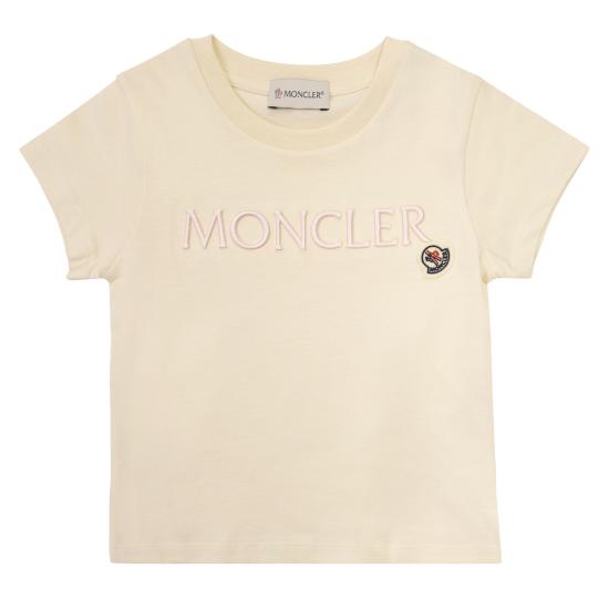  [키즈] 몽클레어 로고 자수 티셔츠 J19548C0000583907 CREAM