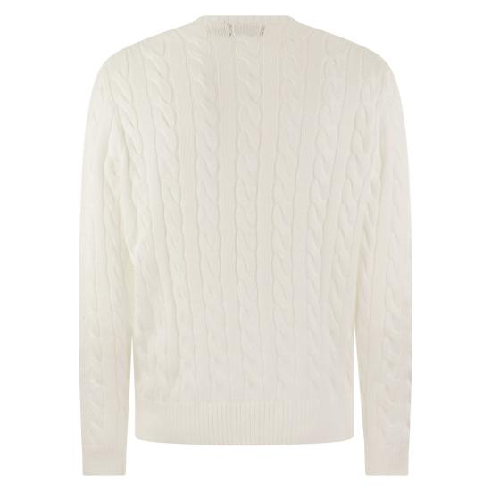 26SS 폴로 랄프로렌 로고 자수 케이블 니트 스웨터 710775885 WHITE - POLO RALPH LAUREN