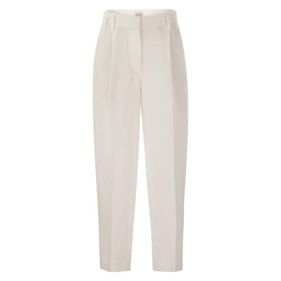  브루넬로 쿠치넬리 스트레이트 팬츠 MH126P8292 WHITE