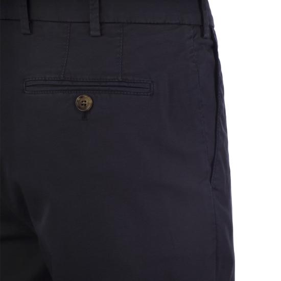  브루넬로 쿠치넬리 코튼 스트래치 미드 라이즈 슬림 핏 치노 M289LI1770 NAVY - BRUNELLO CUCINELLI