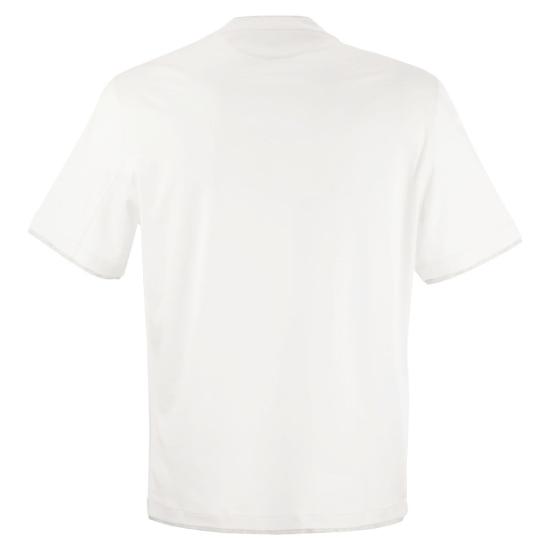  브루넬로 쿠치넬리 자수 로고 티셔츠 M0B137427 WHITE - BRUNELLO CUCINELLI