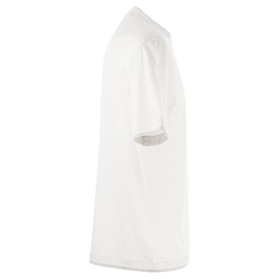  브루넬로 쿠치넬리 자수 로고 티셔츠 M0B137427 WHITE - BRUNELLO CUCINELLI
