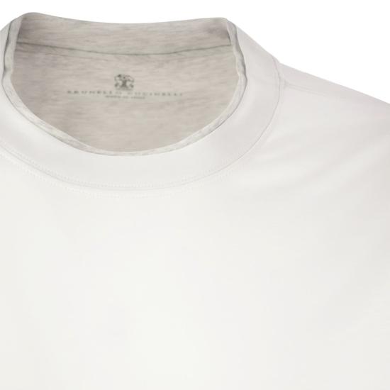  브루넬로 쿠치넬리 자수 로고 티셔츠 M0B137427 WHITE - BRUNELLO CUCINELLI