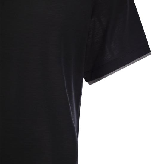  브루넬로 쿠치넬리 페이크 레이어링 티셔츠 MD8217427 BLACK - BRUNELLO CUCINELLI