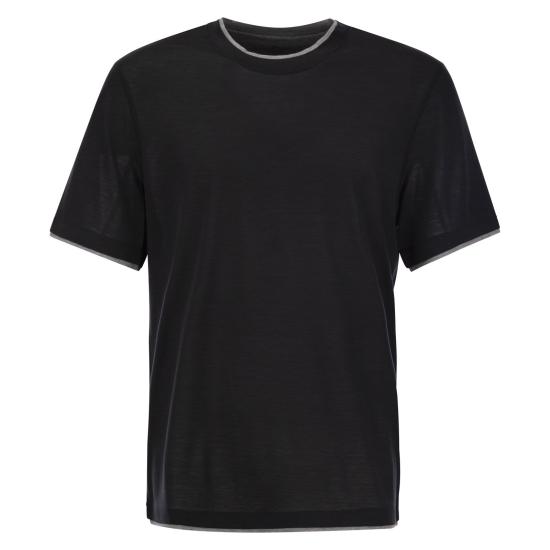  브루넬로 쿠치넬리 페이크 레이어링 티셔츠 MD8217427 BLACK