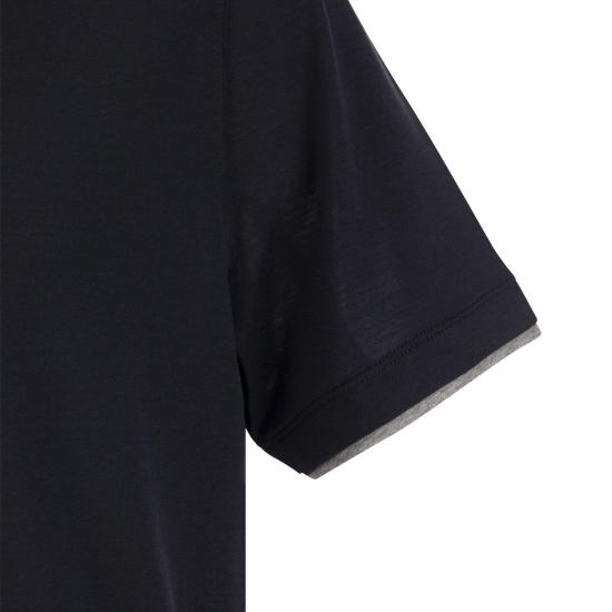  브루넬로 쿠치넬리 페이크 레이어링 티셔츠 MD8217427 BLUE - BRUNELLO CUCINELLI