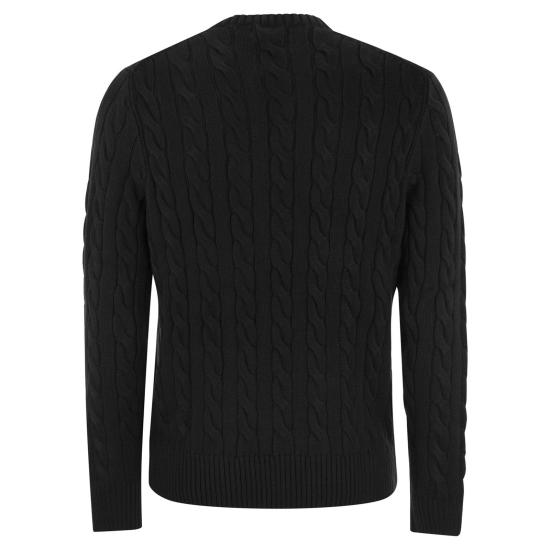 26SS 폴로 랄프로렌 로고 자수 케이블 니트 스웨터 710775885 BLACK - POLO RALPH LAUREN