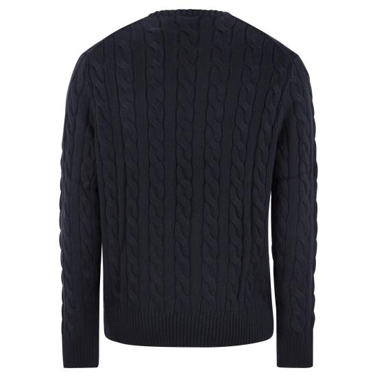 26SS 폴로 랄프로렌 로고 자수 케이블 니트 스웨터  710775885 BLUE - POLO RALPH LAUREN