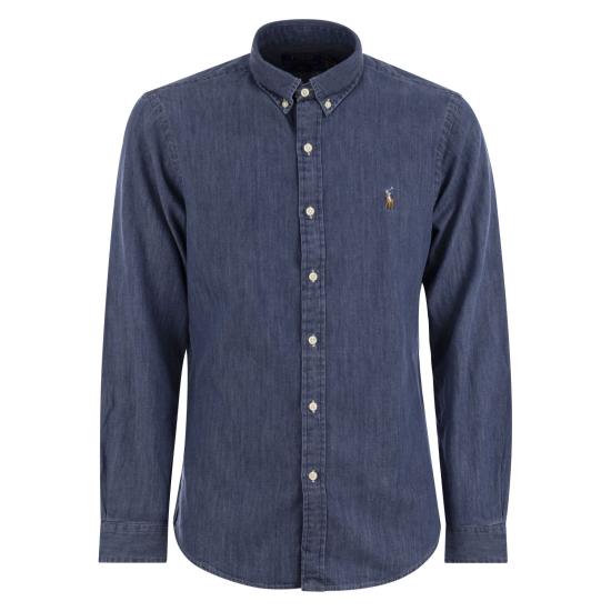  폴로 랄프로렌 클래식 플리스 후드 집업  710548539 DARK WASH