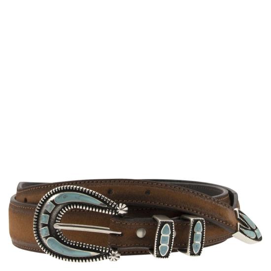 26SS 알베르토루티 가죽 벨트 924 35 TOBACCO