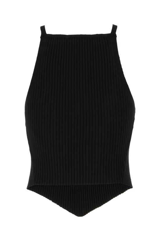 25SS 쿠레쥬 포인티 립 니트 탱크탑 VESMTO042FI0001 9999 BLACK - COURREGES