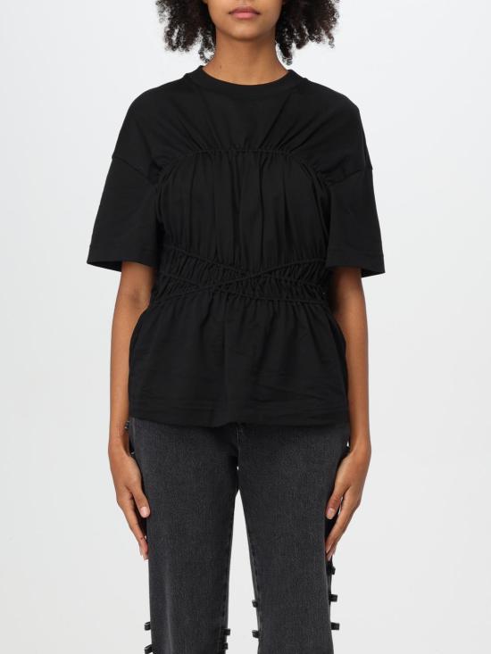 24FW 알렉산더 맥퀸 반팔 티셔츠 803307QLADD 1000 Black