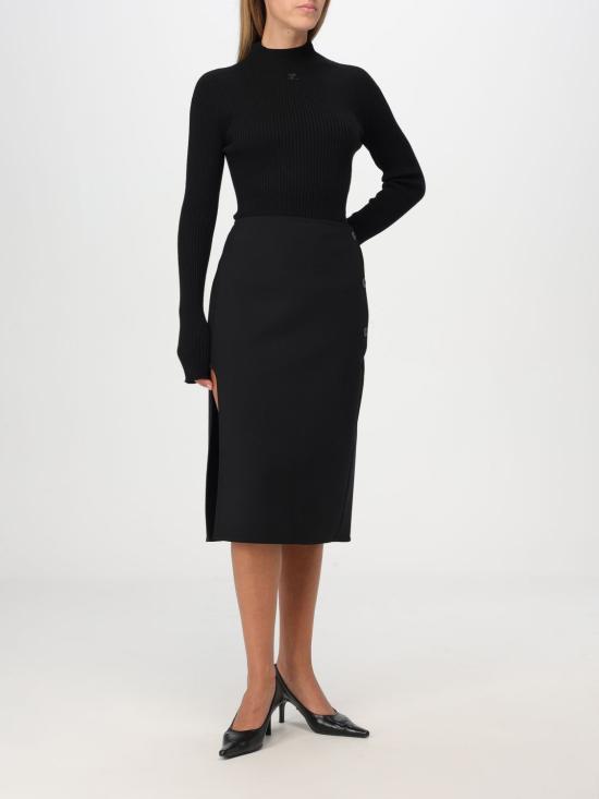  쿠레쥬 미디 스커트 424CJU196W00113 9999 Black - COURREGES