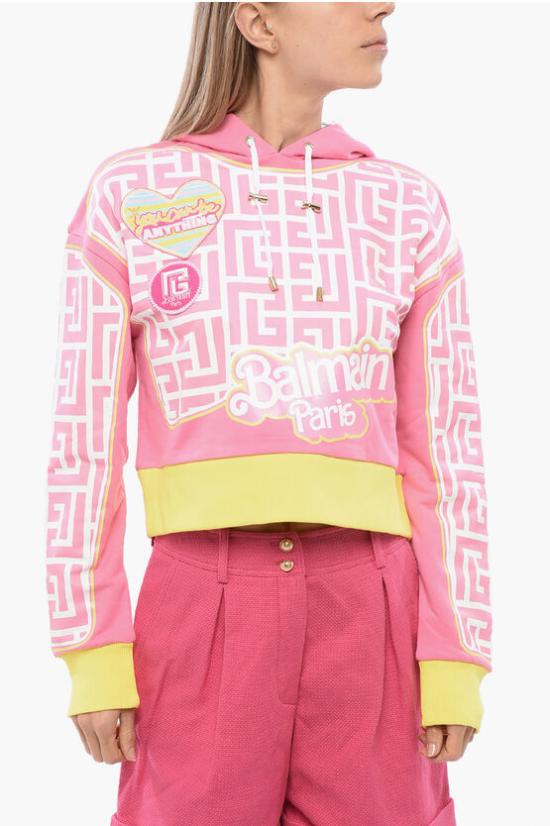  발망 후드 티셔츠 XF2JP011GB00 OCN Pink