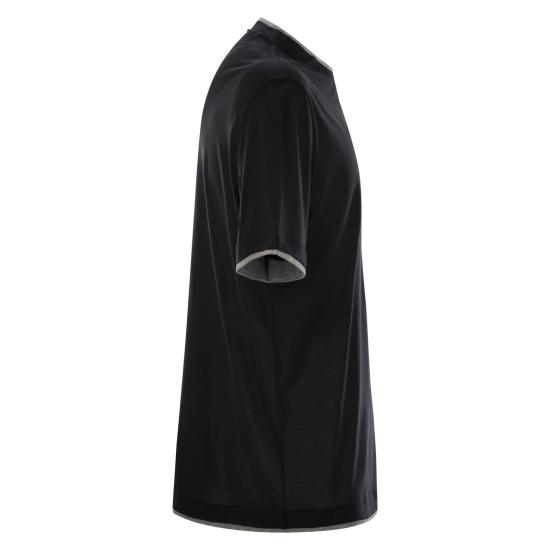  브루넬로 쿠치넬리 자수 로고 티셔츠 M0B137427 BLACK - BRUNELLO CUCINELLI