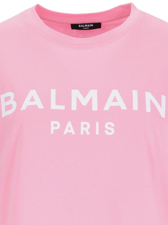 25SS 발망 반팔 티셔츠 BF1EE020BB02 OLA Pink - BALMAIN