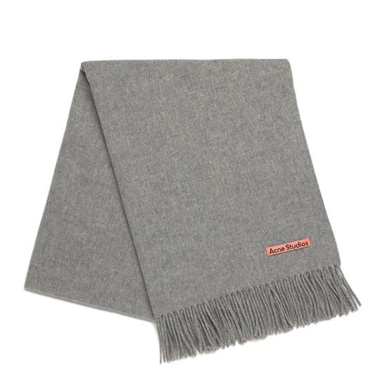 26FW 아크네 스튜디오 내로우 울 프린지 머플러 CA0218 990 GREY MELANGE DOM - ACNE STUDIOS