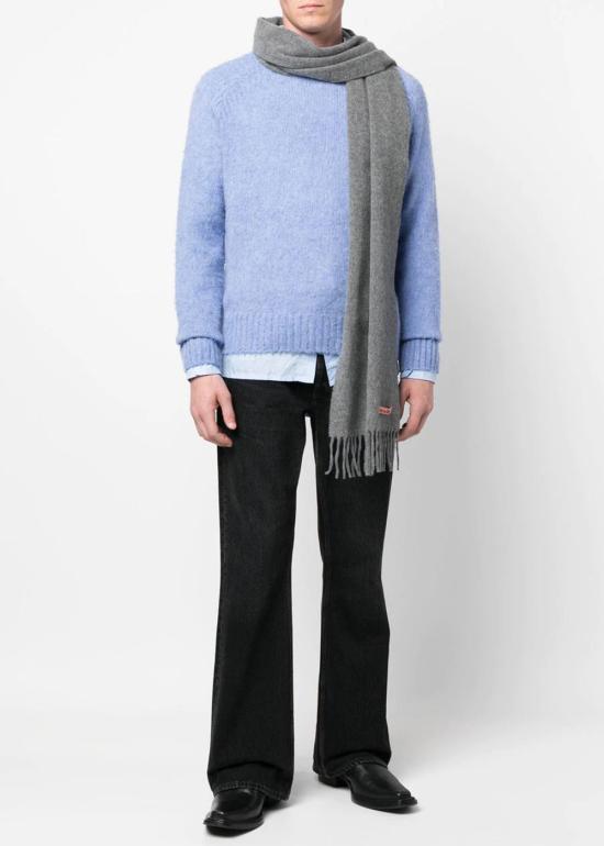 26FW 아크네 스튜디오 내로우 울 프린지 머플러 CA0218 990 GREY MELANGE DOM - ACNE STUDIOS