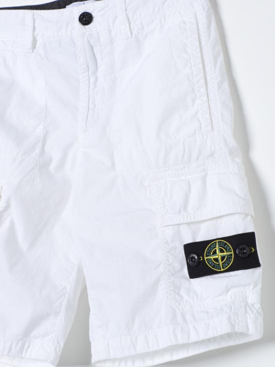  [키즈] 스톤 아일랜드 쇼츠/버뮤다 L0401 V0001 White - STONE ISLAND