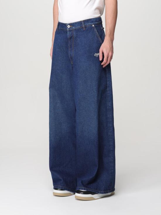 24FW 오프화이트 데님 팬츠 OMYA18CF24DEN0014403 Blue - OFF WHITE