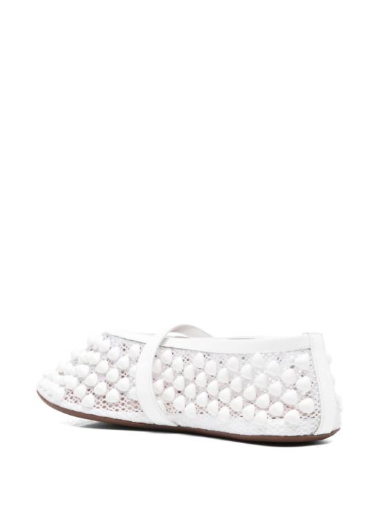 24FW 알라이아 플랫 슈즈 AA3A029TK033 010 White - ALAIA