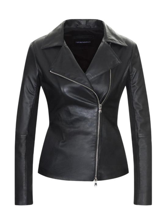 25FW 엠포리오 아르마니 가죽 자켓 0NB10P02P15999 Black