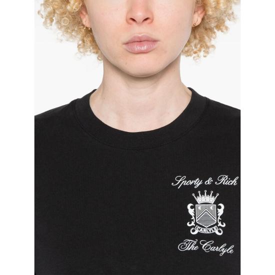 25SS 스포티앤리치 반팔 티셔츠 TO043518655BA BLACK - SPORTY & RICH