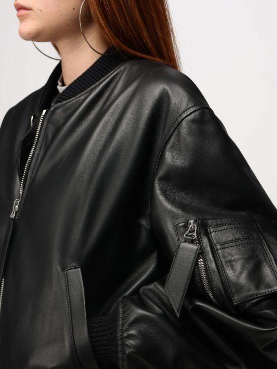 25SS 디 아티코 봄버 자켓 250WCB00004LBT128AA 100 Black - THE ATTICO