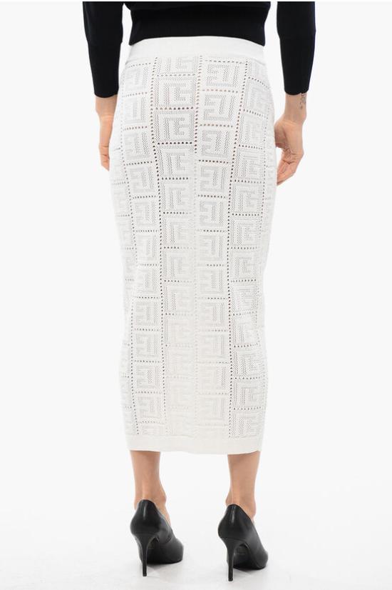  발망 스커트 XF1LD041KB16 0FA White - BALMAIN