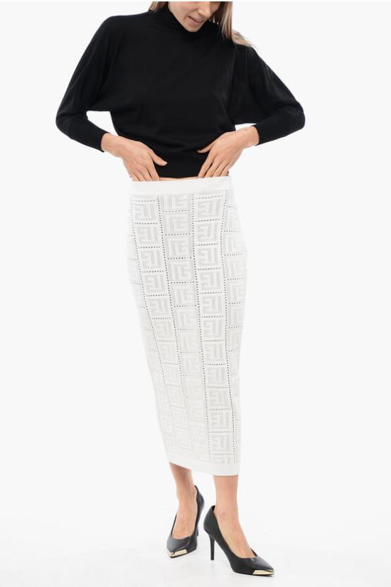  발망 스커트 XF1LD041KB16 0FA White - BALMAIN