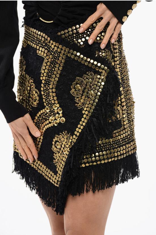  발망 숏 스커트 XF1LB360AB03 EAD Black - BALMAIN