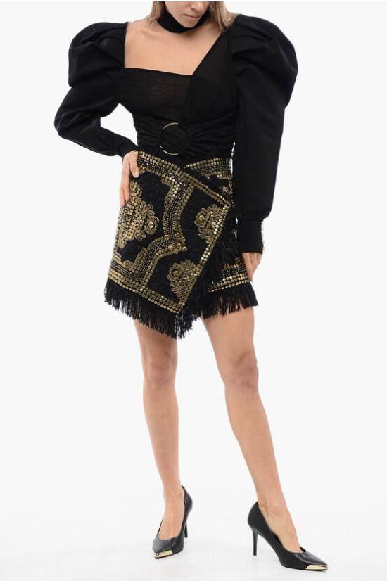  발망 숏 스커트 XF1LB360AB03 EAD Black - BALMAIN