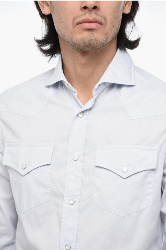  브루넬로 쿠치넬리 긴팔 셔츠 ML6804008 CJH73 Light blue - BRUNELLO CUCINELLI