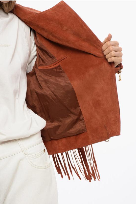  발망 가죽 자켓 XF2TD070LB13 KBI Orange - BALMAIN